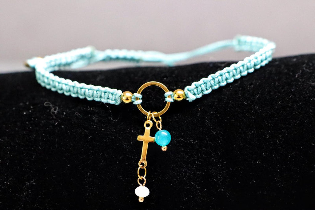 ✈️🎁 TRAVEL TRINKETS | LICHT BLAUW | KRUIS | GOUD 🎁✈️