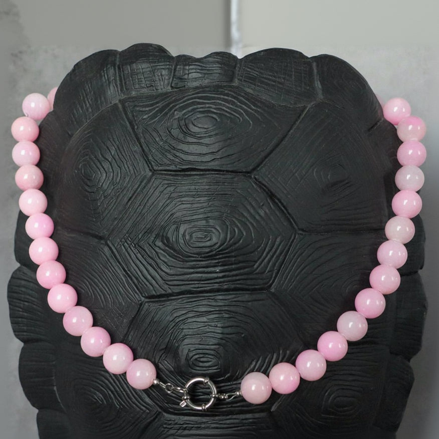 KYOTO PINK | Kwarts natuursteen ketting | 12mm | ca. 50cm