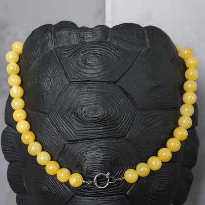 NICE YELLOW | Jade natuursteen ketting | 12mm | ca. 50cm
