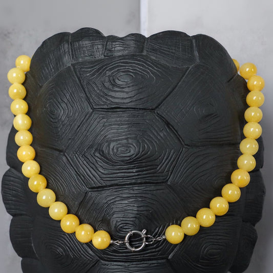 NICE YELLOW | Jade natuursteen ketting | 12mm | ca. 50cm