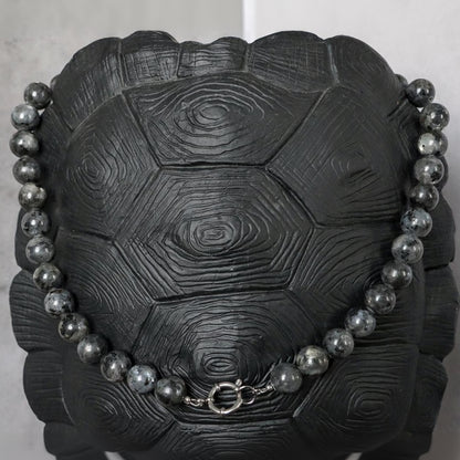 MADEIRA GREY | Larvikiet natuursteen ketting | 12mm | ca. 50cm