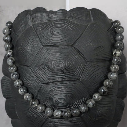 MADEIRA GREY | Larvikiet natuursteen ketting | 12mm | ca. 50cm