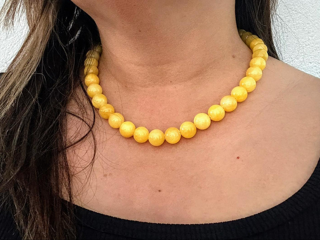 📿💥 BOLD BEADS | NICE YELLOW | 50CM 💥📿