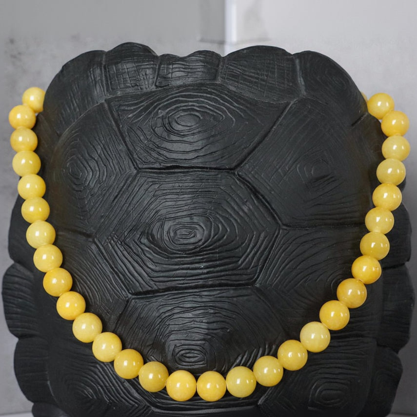NICE YELLOW | Jade natuursteen ketting | 12mm | ca. 50cm