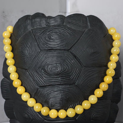 NICE YELLOW | Jade natuursteen ketting | 12mm | ca. 50cm