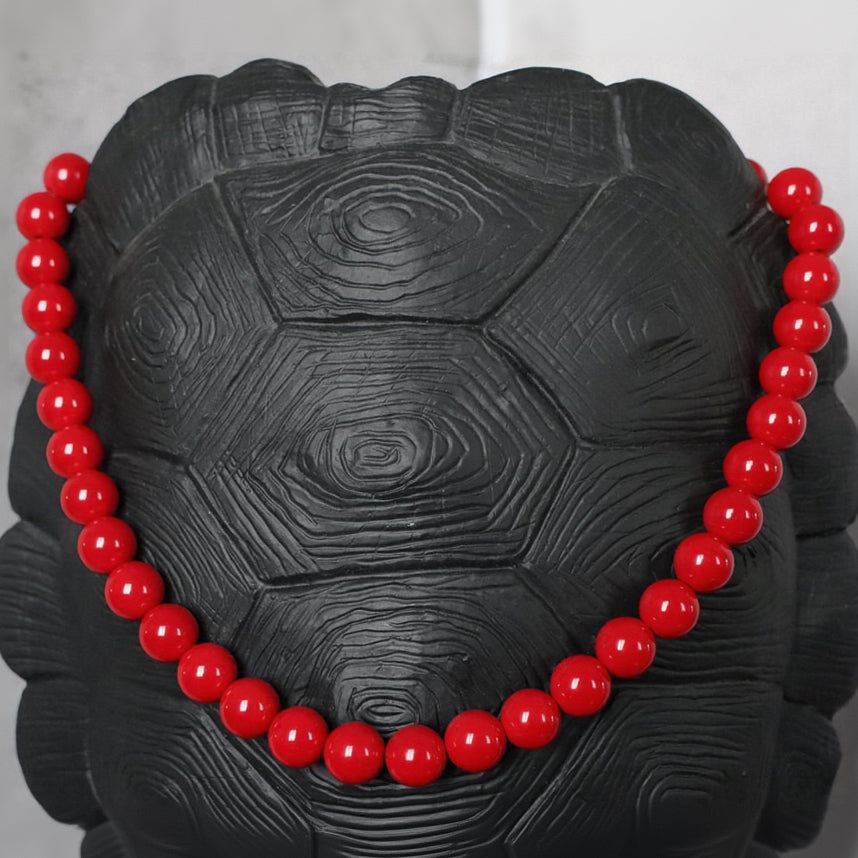 MARRAKECH RED | Koraal natuursteen ketting | 12mm | ca. 50cm