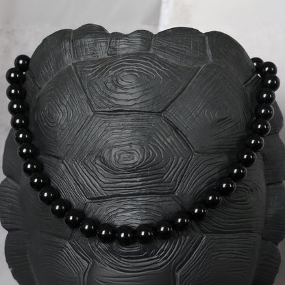 TENERIFE BLACK | Zwarte agaat natuursteen ketting | 12mm | ca. 50cm