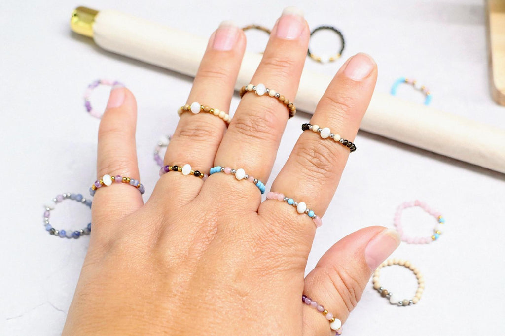 🐚✨ SHELLIGHT RING | BLAUW | ZILVER ✨🐚