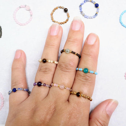 MINERAL TURQUOISE | Howliet & kwarts ring | Zilverkleurig | One size