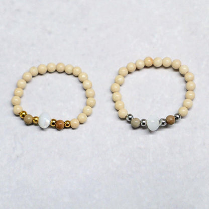 SHELLIGHT WHITE | Howliet & schelp ring | Goudkleurig | One size