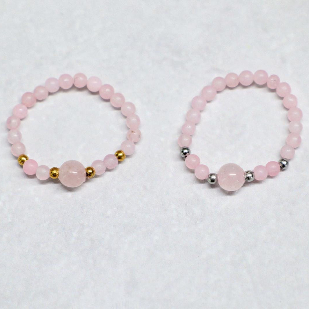 MINERAL ROSE | Rozenkwarts ring | Goudkleurig | One size