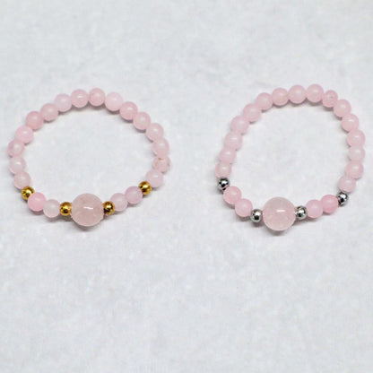 MINERAL ROSE | Rozenkwarts ring | Goudkleurig | One size