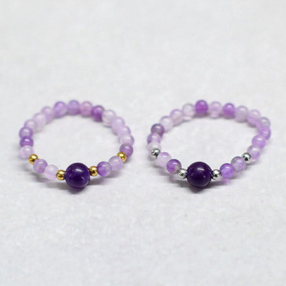 MINERAL PURPLE | Amethist ring | Goudkleurig | One size