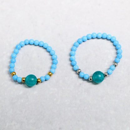 MINERAL TURQUOISE | Howliet & kwarts ring | Goudkleurig | One size