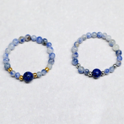 MINERAL BLUE | Sodaliet & lapis lazuli ring | Goudkleurig | One size
