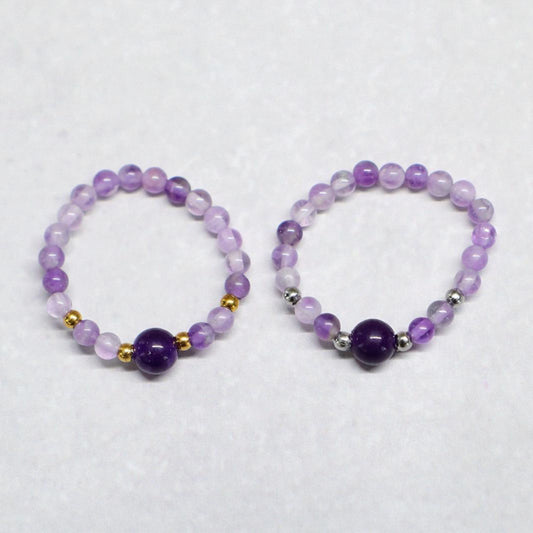 MINERAL PURPLE | Amethist ring | Goudkleurig | One size