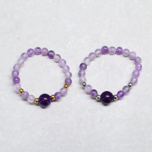 MINERAL PURPLE | Amethist ring | Zilverkleurig | One size
