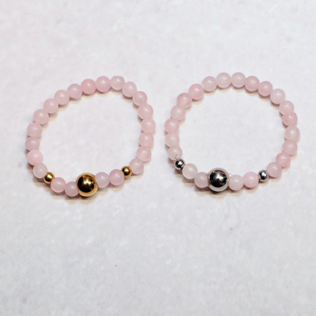 METALSHINE PINK | Rozenkwarts ring | Goudkleurig | One size