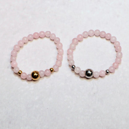 METALSHINE PINK | Rozenkwarts ring | Goudkleurig | One size