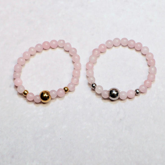METALSHINE PINK | Rozenkwarts ring | Goudkleurig | One size