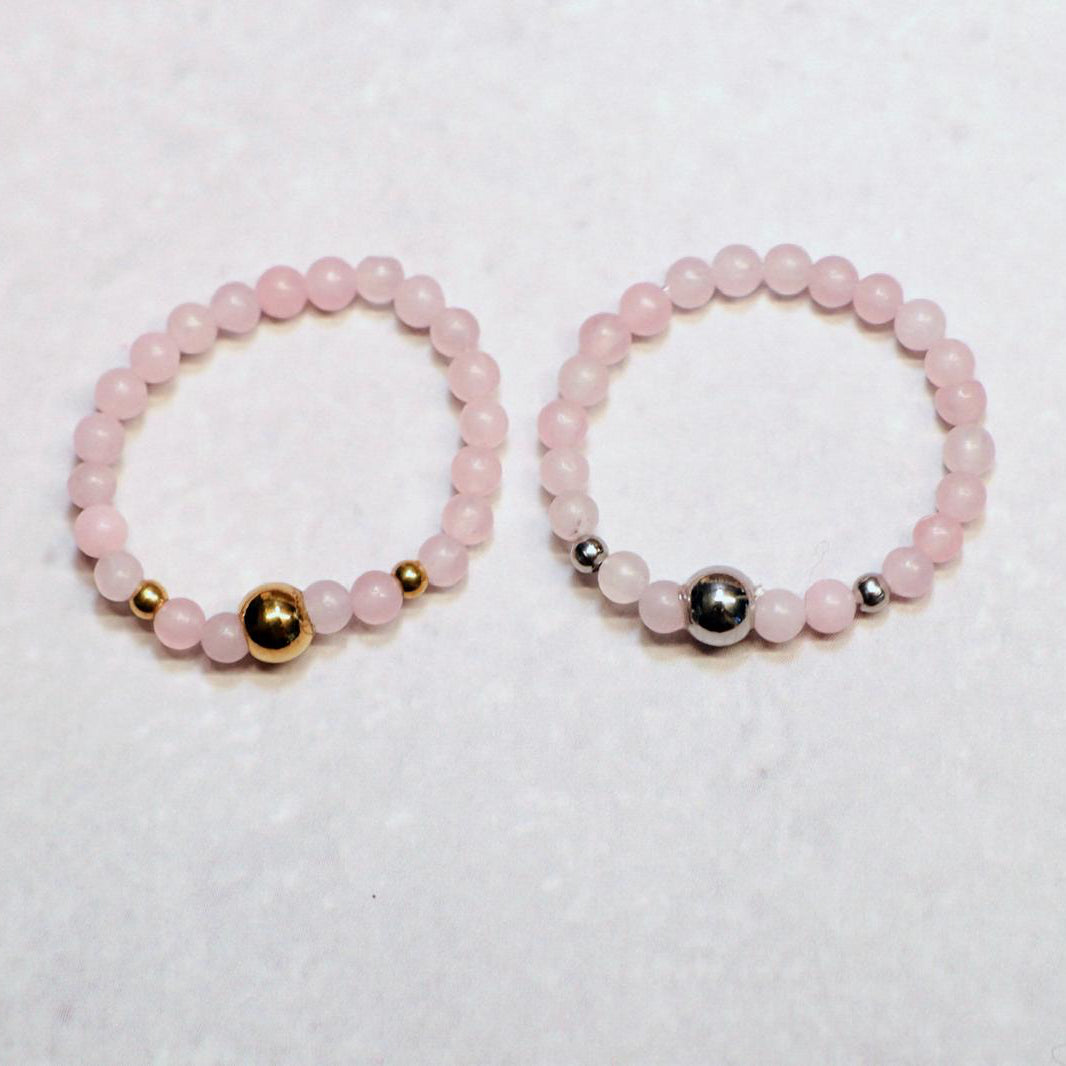 METALSHINE PINK | Rozenkwarts ring | Zilverkleurig | One size
