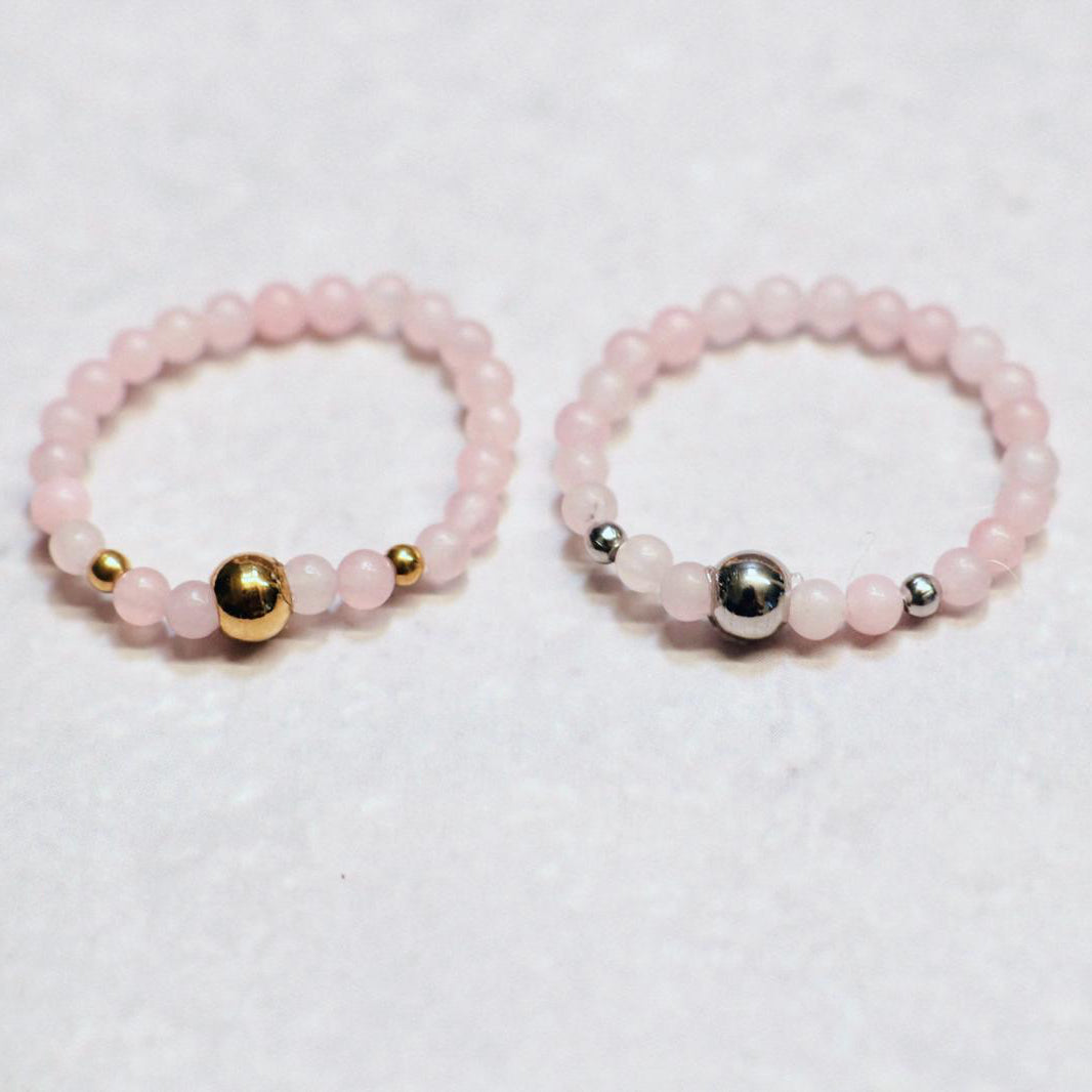 METALSHINE PINK | Rozenkwarts ring | Goudkleurig | One size