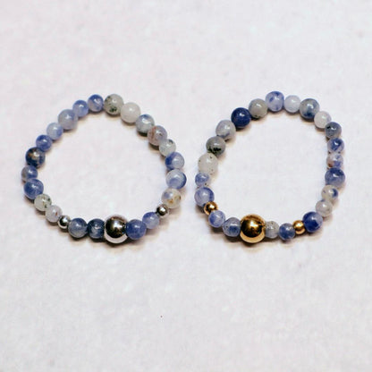 METALSHINE BLUE | Sodaliet ring | Goudkleurig | One size