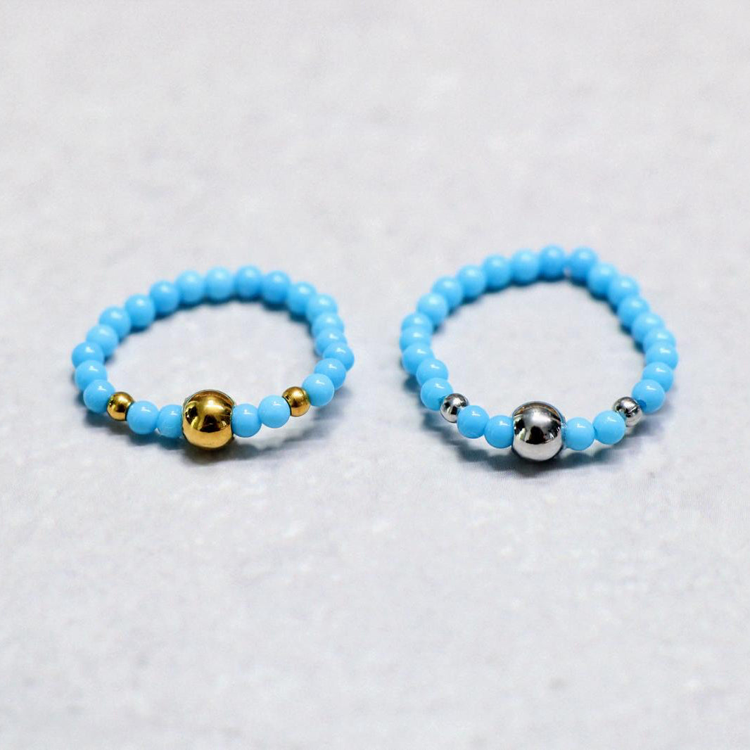 METALSHINE TURQUOISE | Howliet ring | Zilverkleurig | One size