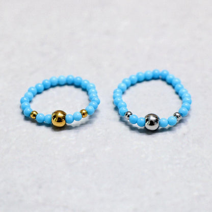METALSHINE TURQUOISE | Howliet ring | Zilverkleurig | One size