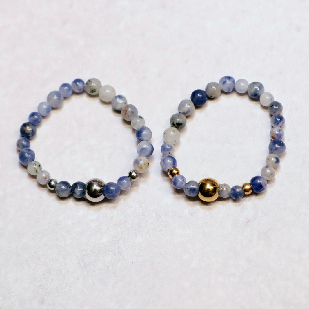 METALSHINE BLUE | Sodaliet ring | Zilverkleurig | One size