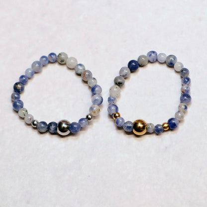 METALSHINE BLUE | Sodaliet ring | Zilverkleurig | One size