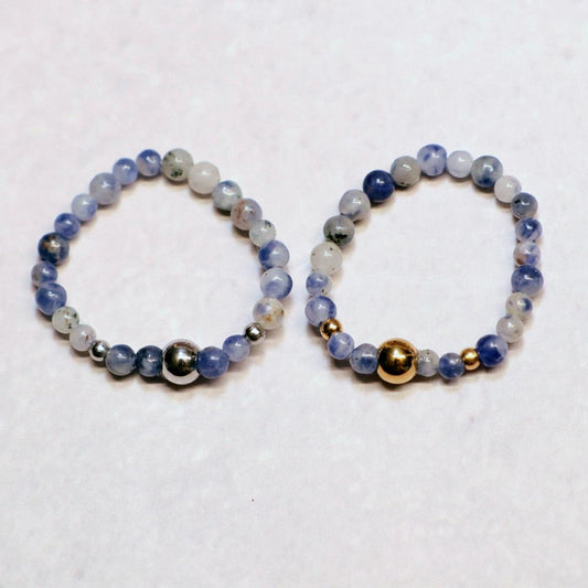 METALSHINE BLUE | Sodaliet ring | Zilverkleurig | One size