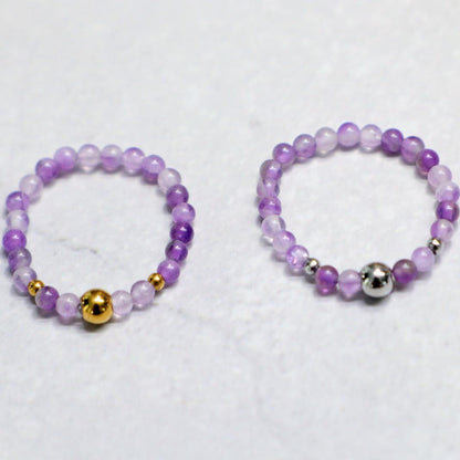 METALSHINE PURPLE | Amethist ring | Zilverkleurig | One size