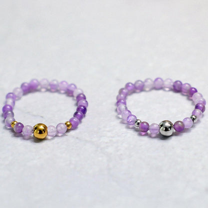 METALSHINE PURPLE | Amethist ring | Zilverkleurig | One size