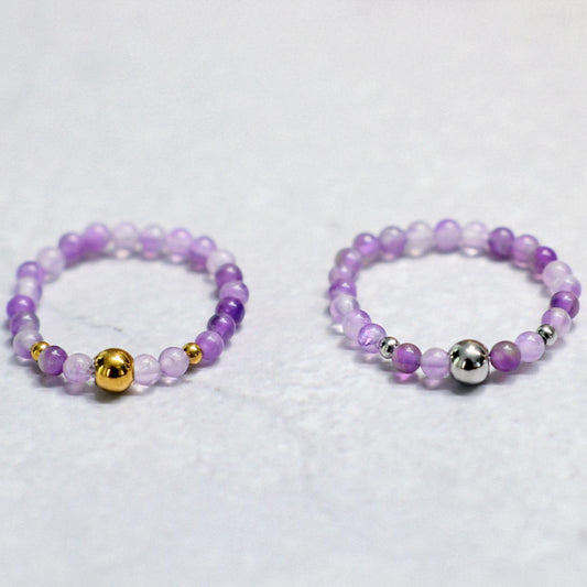METALSHINE PURPLE | Amethist ring | Zilverkleurig | One size