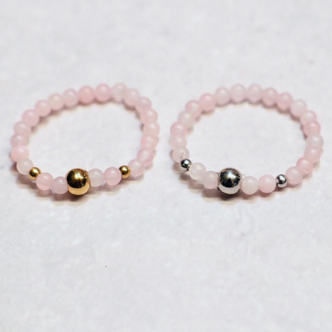METALSHINE PINK | Rozenkwarts ring | Zilverkleurig | One size