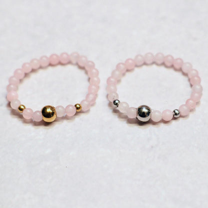 METALSHINE PINK | Rozenkwarts ring | Zilverkleurig | One size