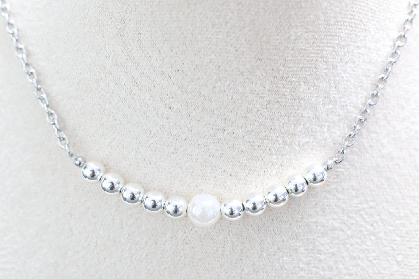 OSLO PEARL ❄️✨ | Hematiet & craquelé kwarts ketting | 6mm | ca. 43cm