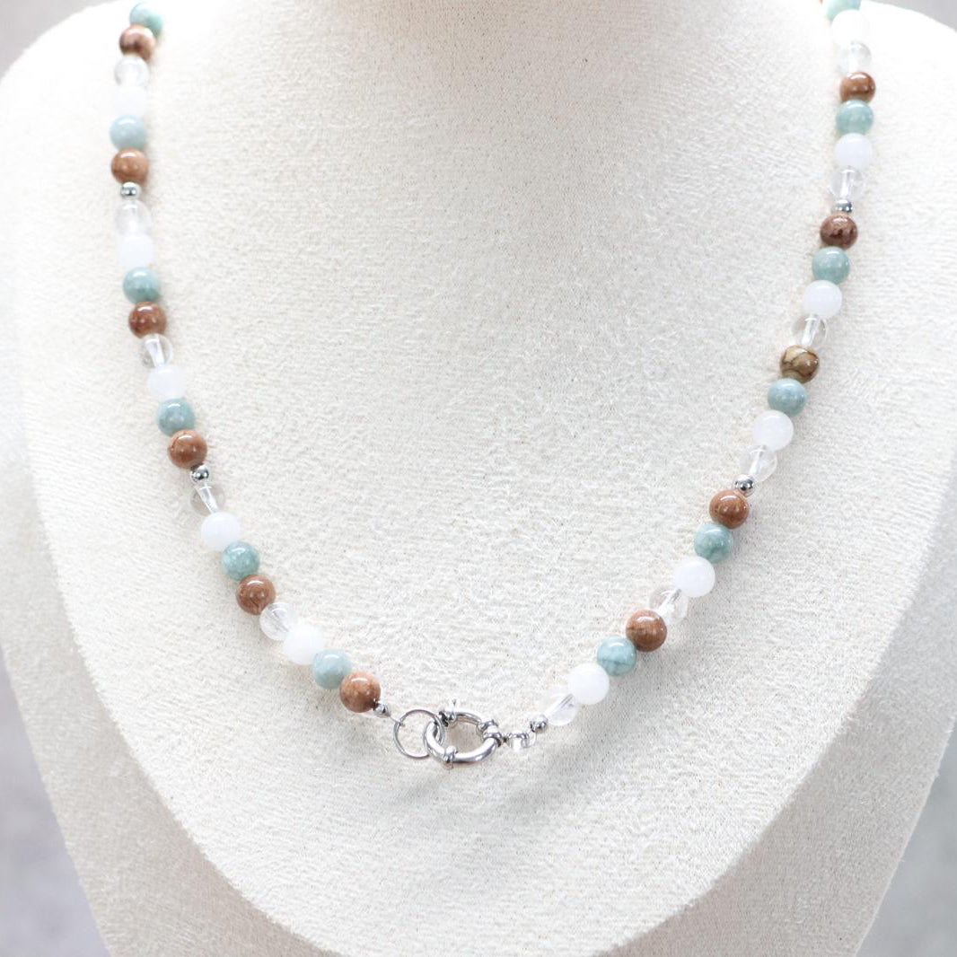 ALGARVE DRIFT | Natuursteen ketting mix | 6mm | ca. 45cm