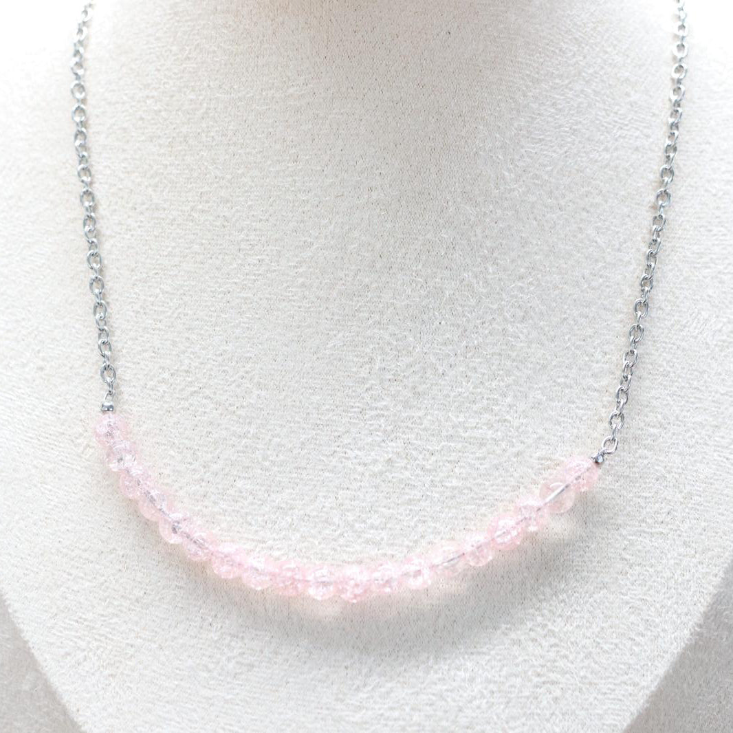 SAKURA LIGHT | Craquelé kwarts ketting | 6mm | ca. 40cm
