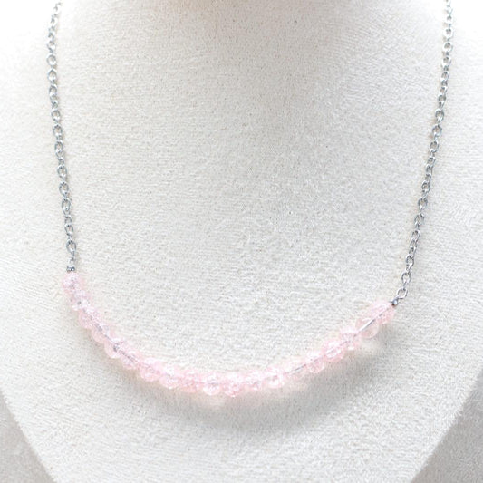 SAKURA LIGHT | Craquelé kwarts ketting | 6mm | ca. 40cm