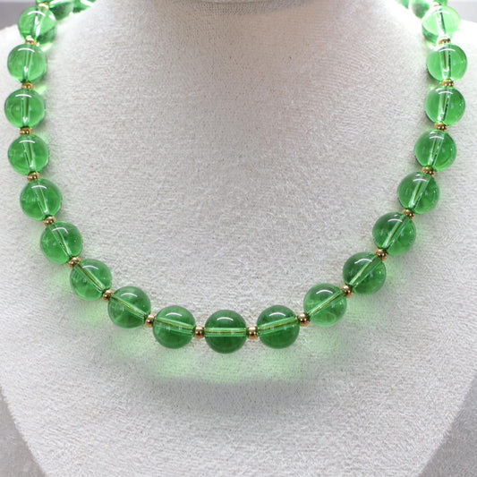 GREEN AMALFI GLASS | Glaskralen ketting | 12mm | ca. 45cm