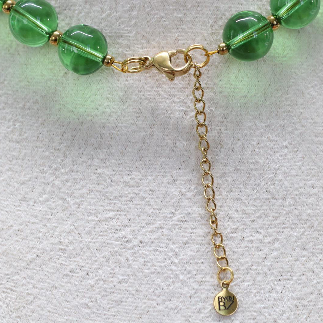 GREEN AMALFI GLASS | Glaskralen ketting | 12mm | ca. 45cm