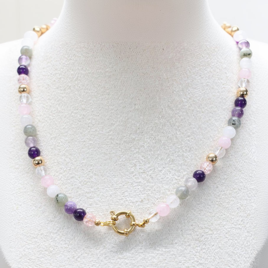 NARA BLOOM | Natuursteen ketting mix | 6mm | ca. 42cm