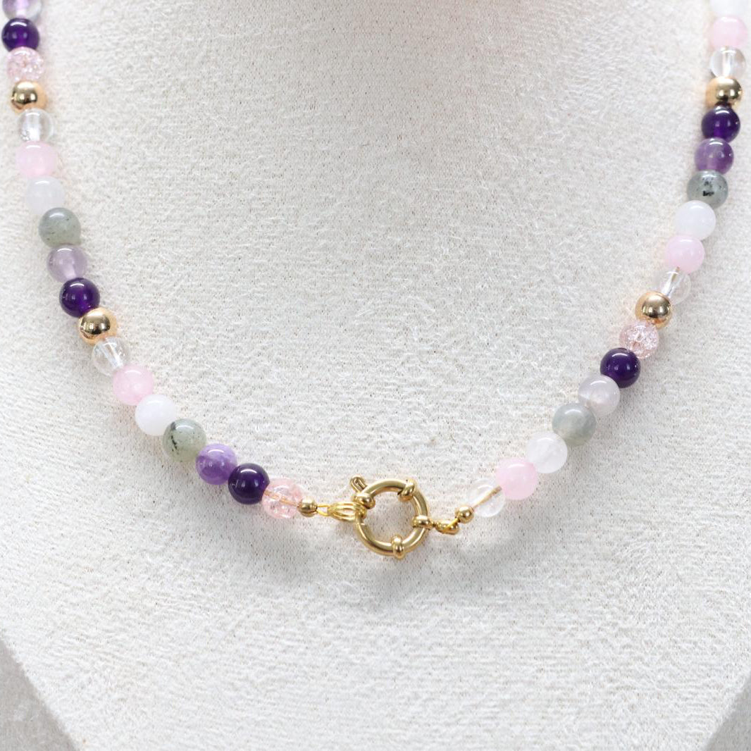 NARA BLOOM | Natuursteen ketting mix | 6mm | ca. 42cm