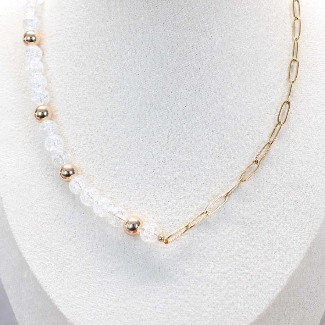 REINE SUMMIT | Kwarts & hematiet ketting | 8mm | ca. 42cm