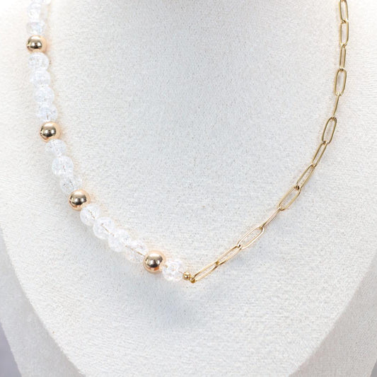REINE SUMMIT | Kwarts & hematiet ketting | 8mm | ca. 42cm