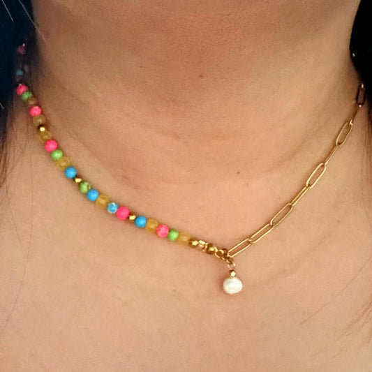 ES VEDRÀ VIBES | Natuursteen ketting mix | 4mm | ca. 40cm