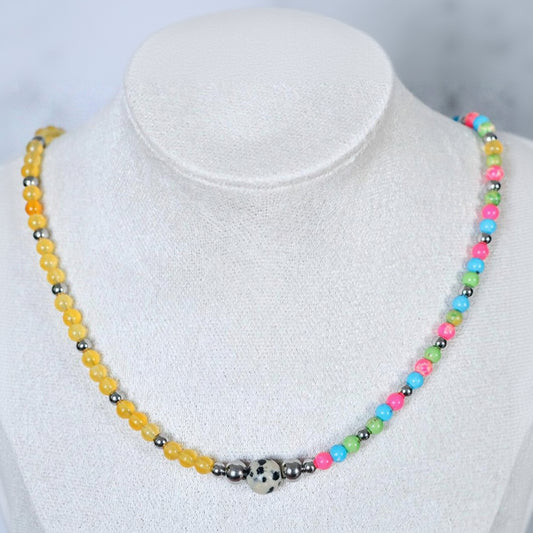 FORMENTERA GLOW | Natuursteen ketting mix | 4mm | ca. 40cm