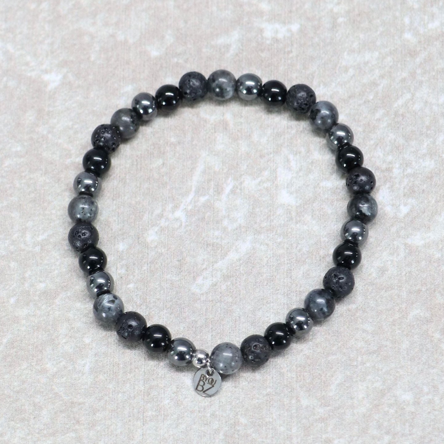 REYKJAVIK NIGHTFALL | Natuursteen armband mix | 6mm | Normal Fit